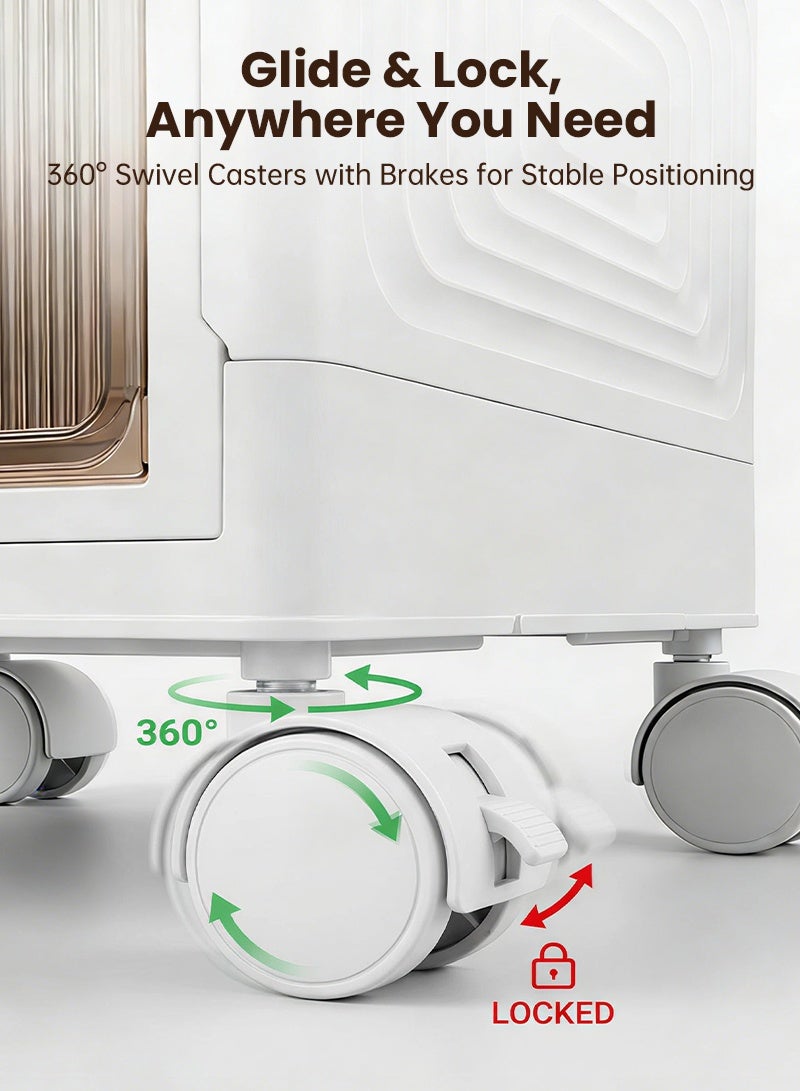 Dresser with 4 Drawers, Storage Tower, Stackable Storage Containers with Wheels – Collapsible Storage Boxes for Home, Office, & Bedroom, Multi-Purpose, Easy to Install, Durable, and Space-Saving Organizer - Image 5